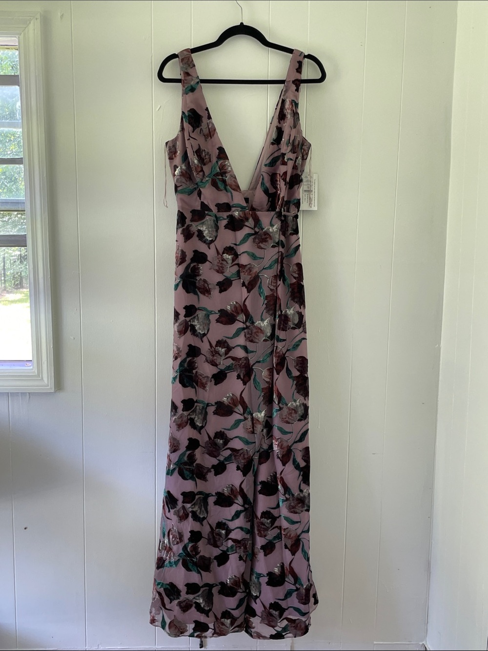 Floral V-Neck Purple Maxi Wrap Dress